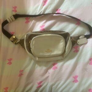 Coach White and Brown Bum Bag